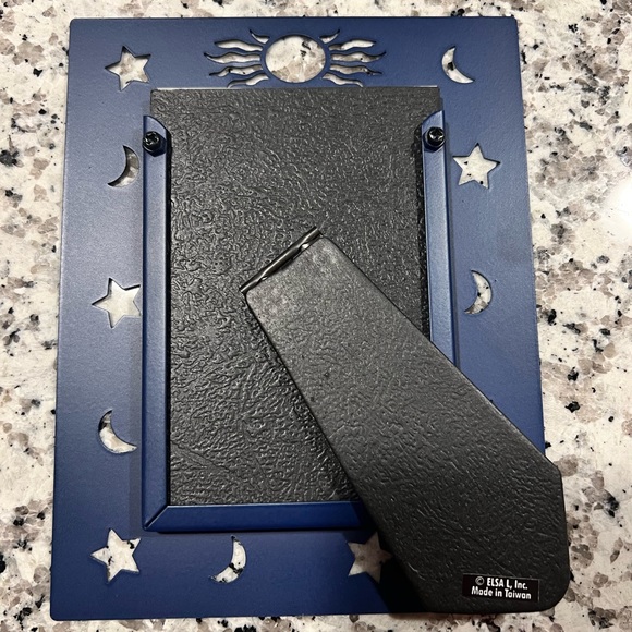 Elsa L Inc Blue 3.5x5” Picture Frame with Sun, Moon, and Stars Design - Picture 2 of 2